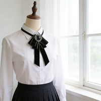 Rhinestone Bow Tie Women's Graduation Student School Uniform Tie Ribbon Sweet Literary Art Plaid Bowtie Collar Ties Accessorries