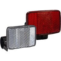2 Pack Front & Rear Bike Bicycle Reflector Set Red White Fixings Mounting Bracket Warning Light Safety Lens Bicycle Accessorie