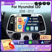 Android 16 Carplay pour Hyundai I20 2008 2009 2010 2011 2012 autoradio stéréo lecteur multimédia vidéo WIFI écran tactile