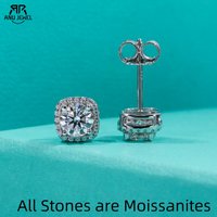 AnuJewel 5mm 1cttw D Color Moissanite Diamond 925 Sterling Silver Stud Earrings for Woman Fine Jewelry Wholesale