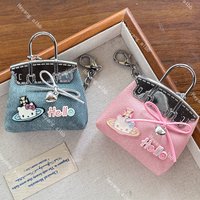 Anime Hello Kitty Ladies Bag Pendant Metal Chain Versatile Decorative Pendant Coin Purse Girl's Jewelry Cartoon Kt Cat Handbag