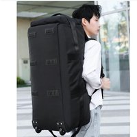 Travel Rolling Backpack Men Large Capacity Check in Bag Foldable Travel Trolley Bag Wheeled Suitcase Oxford Rolling Luggage Bag