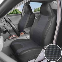 AUTOKING High Back Car Seat Covers Universal Size Fit For Most Car SUV PU Leather Spliced With Dot Jacquard Fabric Seat covers
