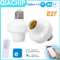 QIACHIP Wifi E27 Smart Lamp Holder LED Light Bulbs Adapter ZigBee Light Socket EWelink Voice Control Alexa Google Home