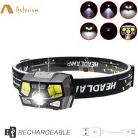 USB Rechargeable Headlamp Flashlight 800 Lumens Bright LED Head Lamp Red Light Motion Sensor Head Light Fishing Hiking Running