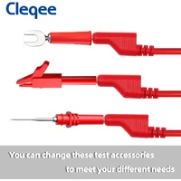 Cleqee P1036 4mm Banana To Banana Plug Test Lead Kit for Multimeter Match Alligator Clip U-type & Puncture Test Probe Kit