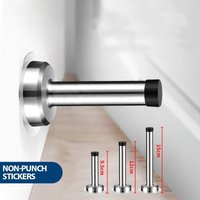 Wall Mount Non-magnetic Door Stopper Rubber Stainless Steel Heavy Duty Bathroom Bumper Door Holder Catch