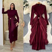 Long Dress Women Sexy Dresses Mock Neck Vestidos Y2k Streetwear Full Sleeve Tight Waist Elegant Splice Party Night Work 2026