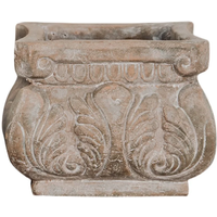 Square Farmhouse Style Rustic Handmade Terracotta Planter and Pot