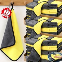 Thicken Car Cleaning Towel Double-sided Color Car Washing Tool Multi-use Clean Rearview Mirror Glass Mop without Shedding Fibers