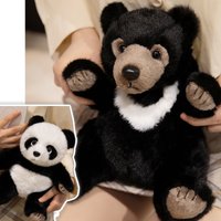 1 Piece 23cm Simulated Black Bear Plush Toy Stuffed Likfelike Animals Panda PLushies for Boys Birthday Gift Home Decor