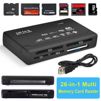 Lecteur de carte mémoire tout-en-un lecteur de carte externe USB SD SDHC Mini Micro M2 MMC XD CF lecteur pour MP3, appareil phot
