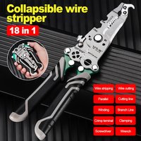 Multifunctional Foldable Automatic Wire Stripper and Cutter, Wire Crimping Tool for Wire Repair and Splicing