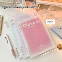 Simple Stationery A5/B5 Binder Notebook PVC Cover Gradient Color Kawaii Loose-Leaf Notebook Horizontal Line 60 Sheets