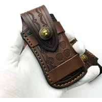 Genuine Leather Knife Sheath Premium Belt Loop Pocket Knife Holder EDC Accessory Secure Portable Hunting Outdoor Gear