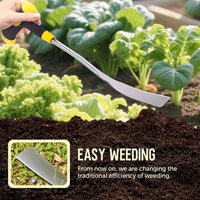Grass Puller Tool Manual Grass Removal Tool with Handle Heavy Duty Uprooting Weeding Rake Artifact Handle Garden Trowel for