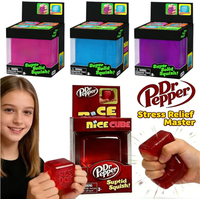 Nee|Doh Nice Cube Super Squeeze Fidget Toy, Translucent Red Stress Relief Squishy Cube, BPA-Free Toy for Kids Adults