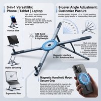 New Foldable Magnetic Laptop Stand ABS Plastic Portable Adjustable Stand Heat Dissipation Holder for Smart Phone Tablet Notebook