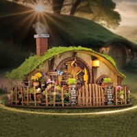 Wooden DIY Magic Ring Dollhouse with Furniture, Miniature Casa Model Kit Handmade Puzzle Building Toy for Women Birthday Gift