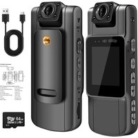1080P ultra-high-definition wearable action camera, 170° wide-angle lens, 270° rotating portable human body camera