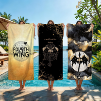 F-Fourth W-Wing Dragon Towel Beach Towel Oversized Quick Dry Towel Absorbent Soft Swim BeachTowels for Men Women