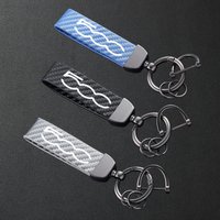 For FIAT 500E 500 500L 500C 500S 500X High-Grade Carbon Fiber Patterned Car Keychain Metal Keyring