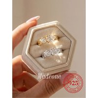 925 Sterling Silver Minimalism Round Water Drop Zircon Ring For Women Anniversary Engagement Wedding High Quality Luxury Jewelry