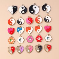 Leslie 10pcs Enamel Yin and Yang Charms Chinese Tai Chi Pendant for Bracelets Necklaces DIY Jewelry Making