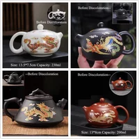 Color-changing Tea Pot Handmade Zisha Xishi Teapot Chinese Teaware Set Kungfu Tea Ceremony Tea Accessories Purple Clay Teapots
