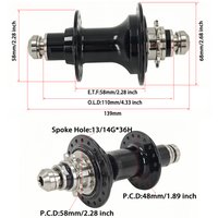 BMX Bike Hub bmx Titanium alloy axle hub 36H Right Driver Bicycle Hubs Rear bmx hubs Ultralight mini bike hub 9T 120 click sound