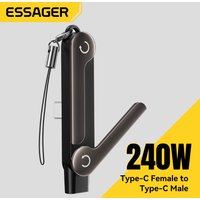 Essager 240W USB C OTG Adapter With Stand 90 Degree Type C Female to iP Male Converter For iPhone 17 16 Macbook Xiaomi Samsung