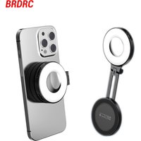 Magsafe Magnetic Fill Lights For iPhone 16 15 Universal Photography Live Broadcast LED Selfie Ring Lamp Retractable Flip Bracket
