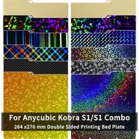 For Anycubic Kobra X Build Plate Textured Pei Sheet Kobra S1 Combo Hotbed Plate 264x276mm Double Sided Peo Pet Pey Kobra S1C KX