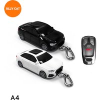 Car Shape Model Car Key Fob Case Cover Bag Protector Suitable For AUDI A4 B9 Plastic Car Model Key Case Cover