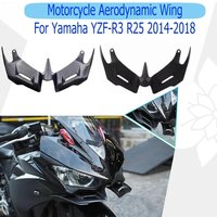 Aerodynamic Winglets Pneumatic Front Fairing Wing Lower Wing Cover Protector Motorcycle Spoiler for Yamaha YZF R3 R25 2014-2018