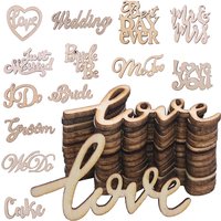15pcs Wooden Letter Love Wedding Just Married Mr Mrs Wood Slices For Happy Birthday Party Table Decor DIY Scrapbooking Crafts