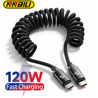 NNBILI PD 120W Type C To Type C Fast Charge Cable USB C Spring Car Charger Cable For iPhone 17 Series Xiaomi Samsung S26 Macbook