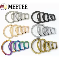 10/20Pcs Meetee 16/20/25/32/38mm Metal O D Ring Buckles Flat Bag Purse Strap Dog Collar Adjustable Buckle DIY Garment Supplies