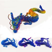 3D printed dragon model composed entirely of movable scale structures, suitable as an interactive toy for children at home