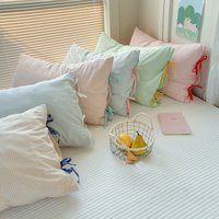 Girl Plot Butterfly Bow Pillowcase 48x74cm Class A Pure Cotton Solid Color Cozy Single Bed Sleep Pillow Cover Cute Pillow Sham