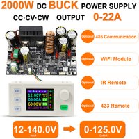 XY12522S 22A 2000W CNC DC Buck Power Supply CV CC CW Output 0-125V Adjustable Input 12-140V Regulated Power WIFI 485 IR 433