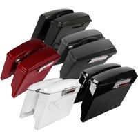 Motorcycle 5" Extended Hard Saddlebags Saddle Bags with Lids For Harley Touring Road King Glide Electra Street Road Glide 93-13