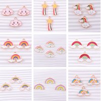 10pcs Lovely Enamel Rainbow Clouds Charms Pendants for Jewelry Making DIY Earrings Necklaces Handmade Bracelets Crafts Supplies
