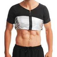 Men Sweat Sauna T-shirt Waist Trainer Slimming Suit Body Shaper Corset Belly Control Fitness Fat Burning Shapewear Shirts Tops