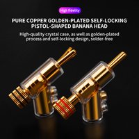 4 Pcs HIFI Gold/Rhodium Plated Lockable Speaker Cable Banana Plug Connectr