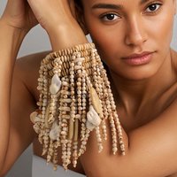 Statement Retro Multi-layerBead Bracele Tassel Accessories for Women Trendy Vintage Handmade Woman Anklet