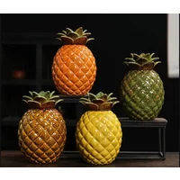 Chinese Pineapple Tea Can Ceramic Tea Storage Can Creative Sealed Can Office Home Candy Tea Storage Decoration Friend Gift
