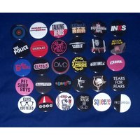 Vintage 80s Music Band Pinback Buttons Retro Rock Badges Creative Brooch for Backpack Bag Decor