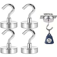 2/4/6/8/10/12Pcs Strong Magnet Hooks For Cruise Ship, Rare Earth Magnets With Hooks For Refrigerator,Hanging,Classroom,Kitchen
