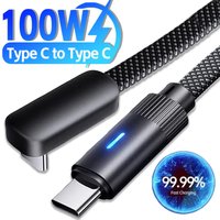 L-Shape 100W Type C To Type C Data Cable for IPhone 17 16 15 Huawei OPPO Honor Xiaomi Fast Charging 90 Degree Elbow USB-C Cord